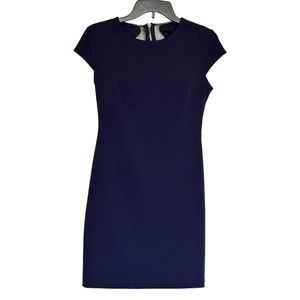 B.Darlin Navy Blue Mesh Illusion Mini Bodycon Dress Size 9/10